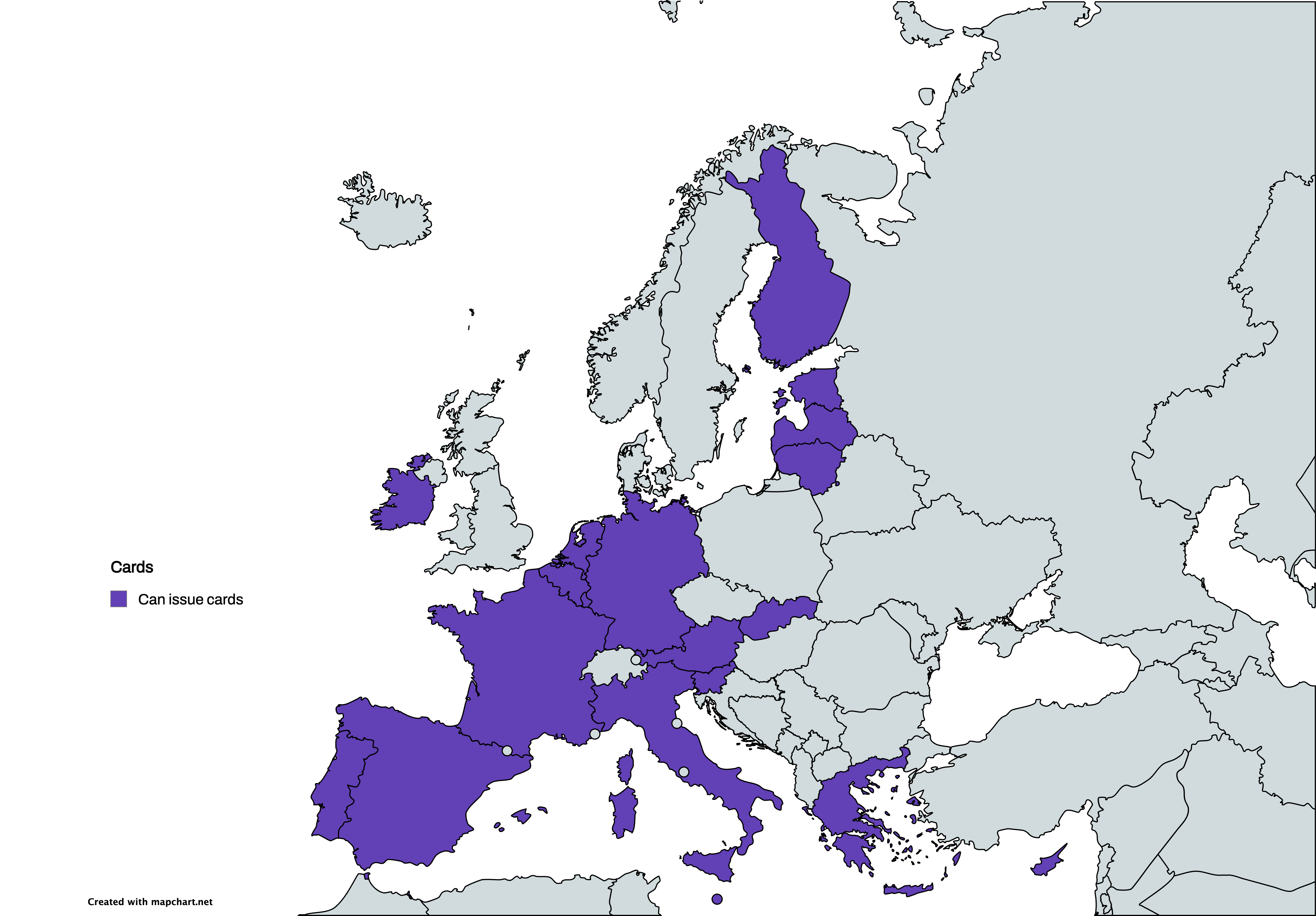 Map of Swan coverage for cards